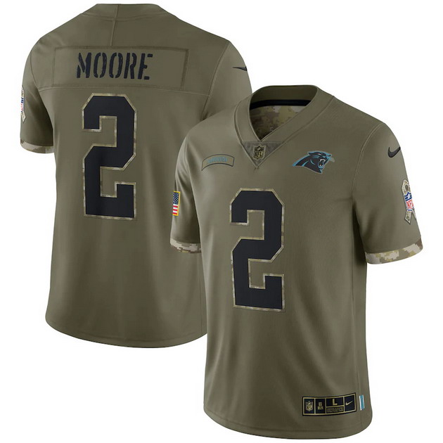 mens nike dj moore olive carolina panthers 2022 salute to service limited jersey